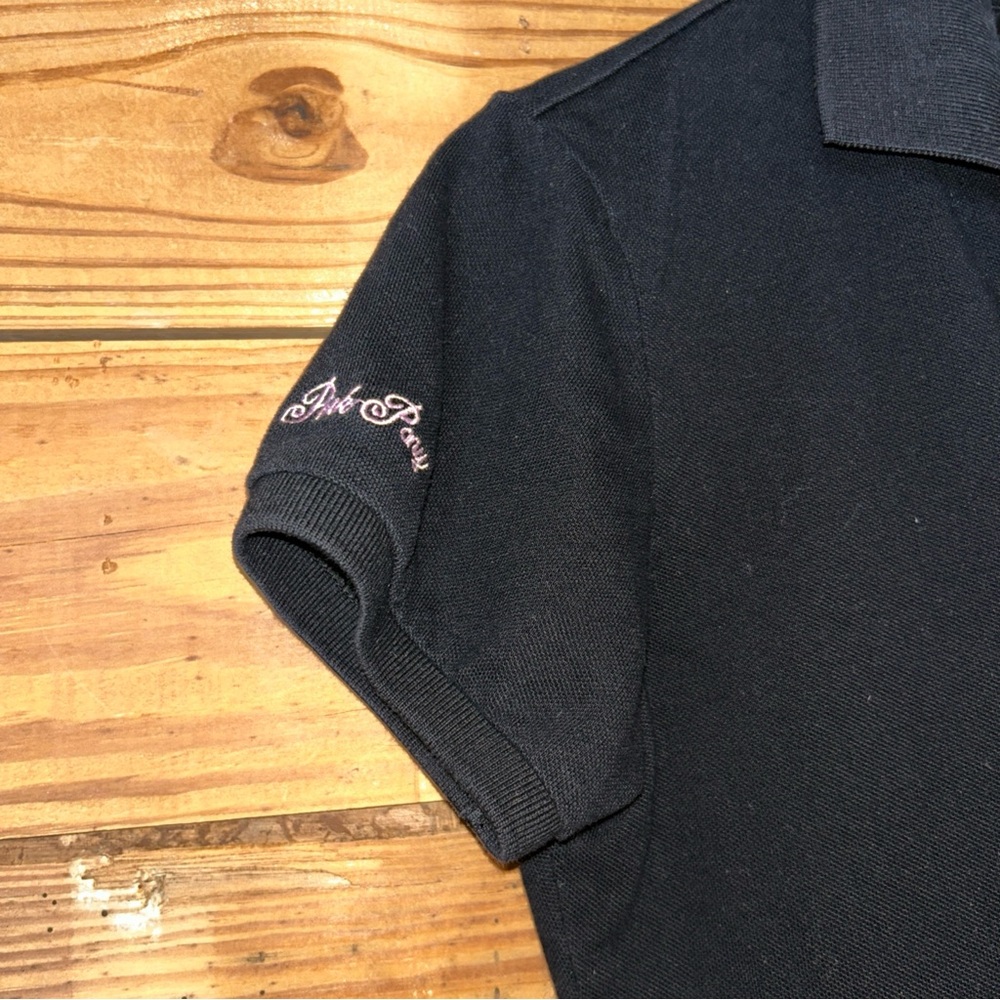 Ralph Lauren womens Polo in Black with Pink Emblem worn on the run way - Picture 4 of 7